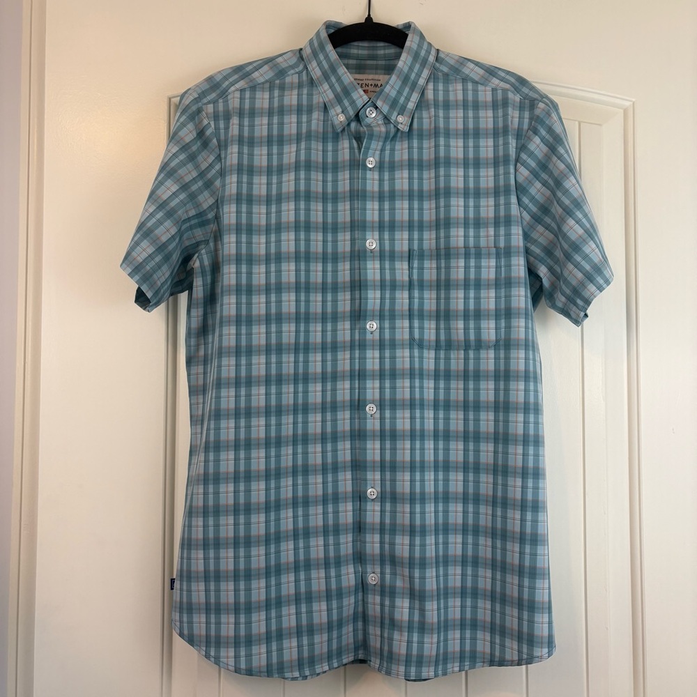 Mizzen + Main Button Up Men Leeward Collection Short Sleeve Polo Large Trim Fit